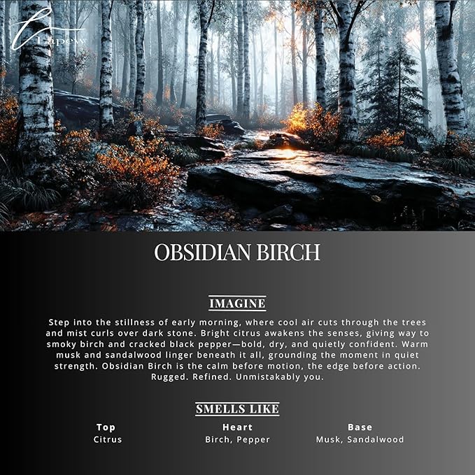Obsidian Birch Carpet Freshener Powder: Powerful Odor Eliminator for Home, Upholstery Deodorizer, Carpet Deodorizer, Pet Urine - Birch & Black Pepper Fragrance