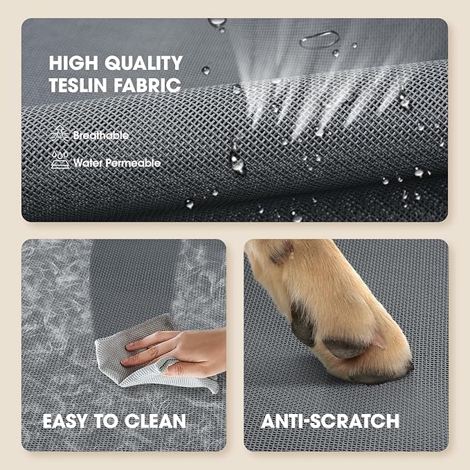 Elevated Dog Bed, Raised Outdoor Dog Bed for Medium Sized Dog, Portable Cooling Pet Cot with Breathable & Washable Mesh, Indoor & Outdoor Pet Hammock with Skid-Resistant Feet.