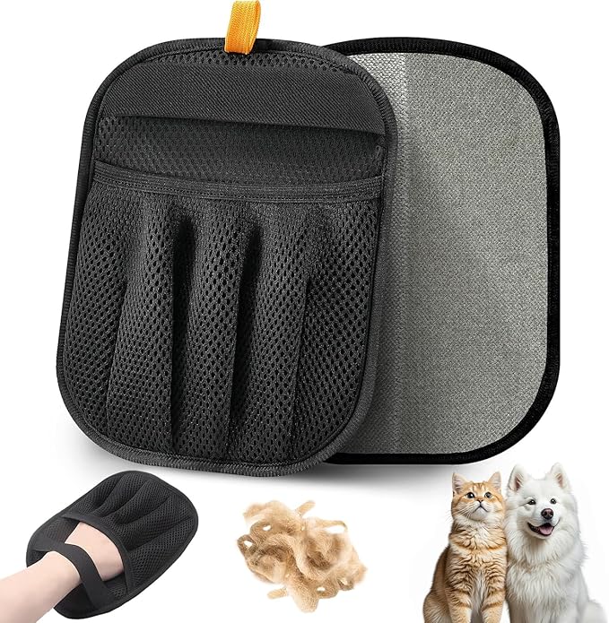Pet Hair Removal Glove for Cats & Dogs Five-Finger Electrostatic Pet Hair Remover Glove for Clothing, Couch, Carpet, Furniture, Great Alternative to Pet Lint Roller