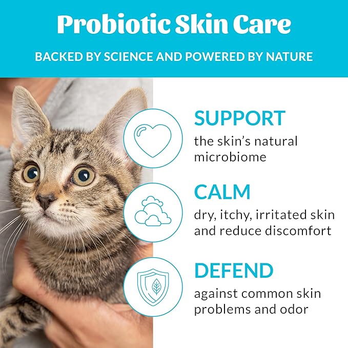 Skout's Honor Unscented Probiotic Cat Shampoo & Conditioner with Avocado Oil & Omega-3s, 97% Natural, Paraben & Sulfate-Free, Cruelty-Free, 16oz, Fragrance Free