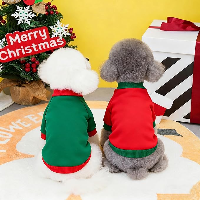 Custom Dog Hoodie, Personalized Sweatshirt with Photo Text Name Logo, Customized Hooded Sweater for Small Medium Large Dogs & Cats (Red + Green Sleeves, XXX-Large)