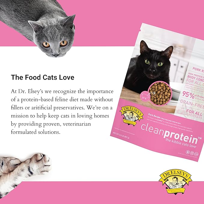Dr. Elsey's cleanprotein Pork Cat Kibble 2lb. Bag