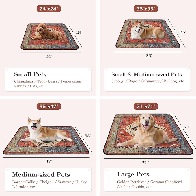 HAOCOO Washable Pee Pads for Dogs, Super Absorbent Reusable Puppy Training Pads, (2 Pack) 2Ft x 2Ft Dark Red Waterproof Leak-Proof and Non-Slip Whelping Pads Potty Pads for Pet Housebreaking