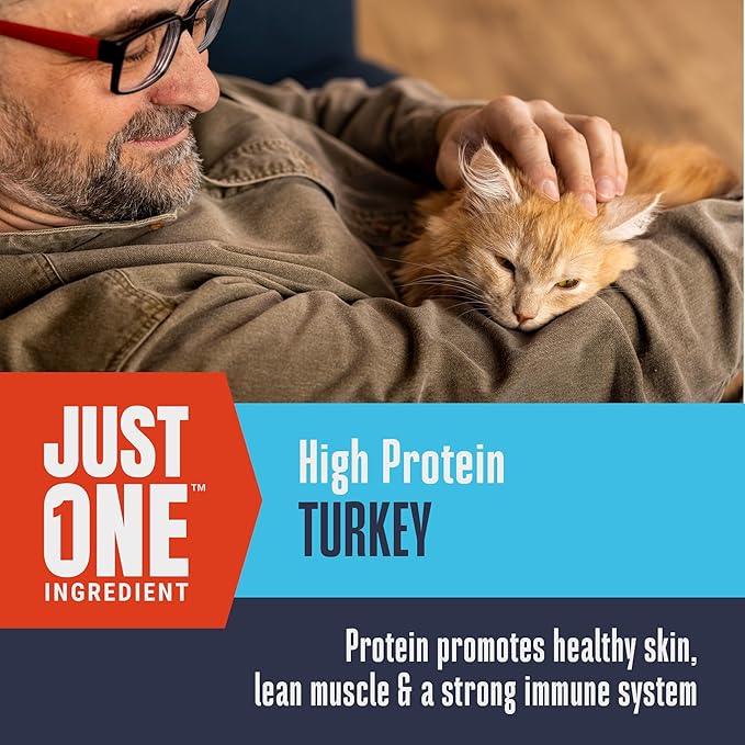 Whole Life Cat Just One Turkey Freeze Dried Cat Treats - Human Grade High Protein Food, Healthy Training Snacks, Freeze Dried Turkey Food Toppers, USA Made Natural Treats - 1.2 oz (Pack of 1)