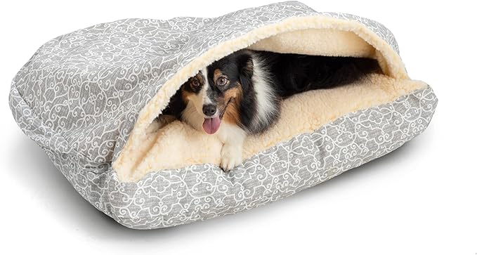 Snoozer Pet Products Luxury Rectangle Cozy Cave, Wag Collection, Medium, Ramey Gray