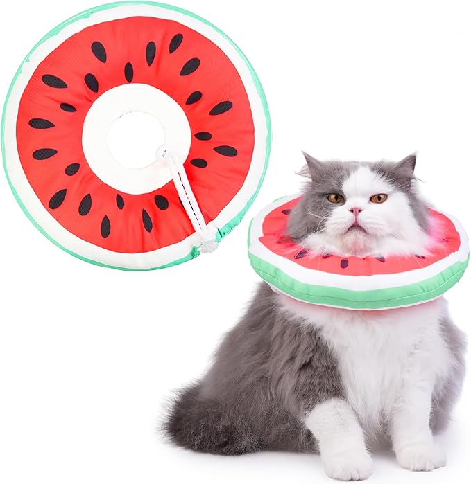 Cat Cone Collar Soft, Waterproof Cat Recovery Collar for Wound Healing Cute Cat Donut Adjustable Cat Cones to Stop Licking Comfortable Neck Elizabethan Collars for Cats Kittens After Surgery