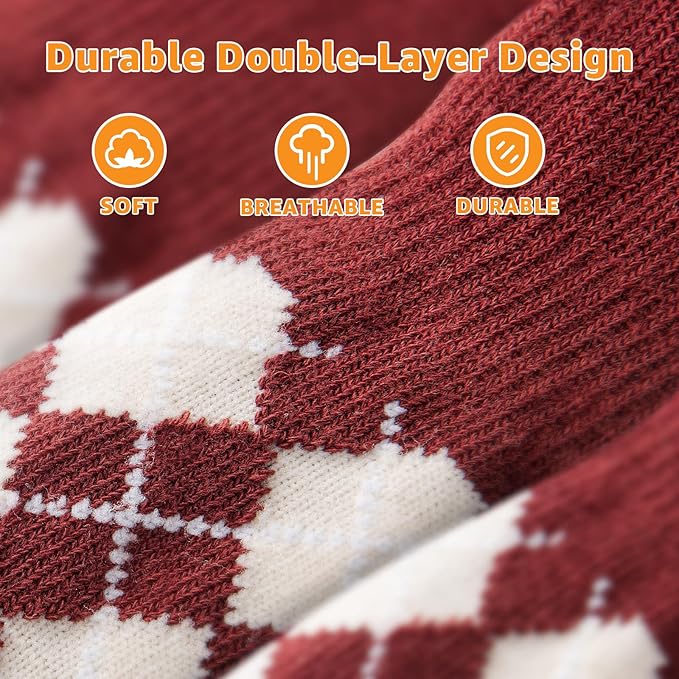 LOOBANI Dog Socks to Prevent Licking Paws - Dog Socks for Hardwood Floors Anti Slip for Traction Control - Dog Grippy Socks for Senior Dog Small Medium Large Dogs on Tile Floors, Red M