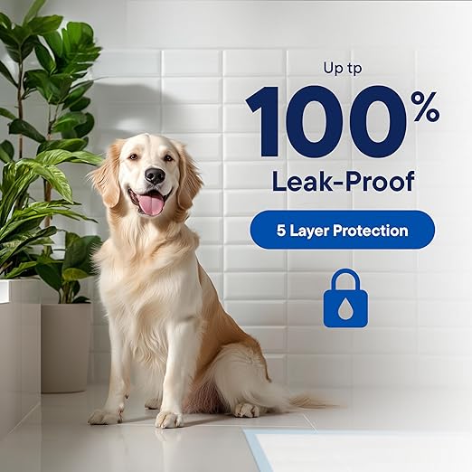Dog Pads Large Pet Pee Pads for Dogs & Puppy Training 28" x 30" Potty Pads for Dogs [50-COUNT] Leak-Proof Dog and Puppy Pads - Quick-Dry Surface - Heavy Duty Absorbent Disposable Dog Wee Pad Bulk Pack