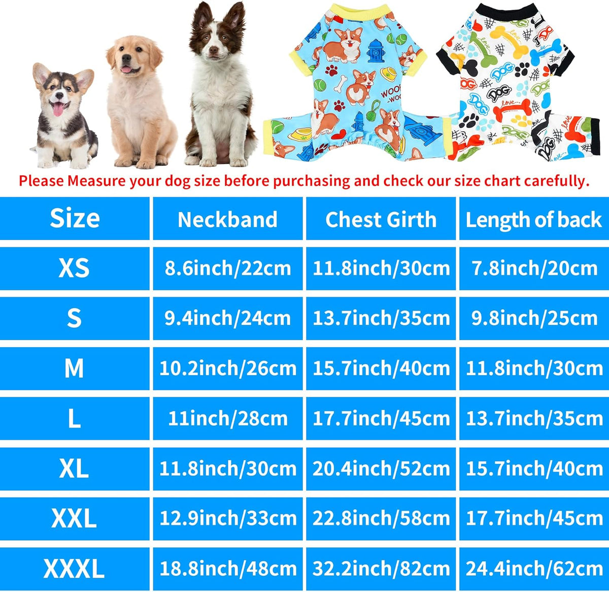2PCS Dog Pajamas for Extral Small Xs Sized Doggie Pjs Clothes Puppy Onesies Outfits Pet Jammies Boy Girl Male Female Apparel Soft Breathable Paw Bone XS