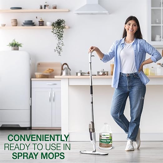 OdoBan Ready-to-Use Luxury Vinyl Floor Cleaner, Streak Free and Neutral PH Formula, Made in the USA, Scentless, 1 Gallon