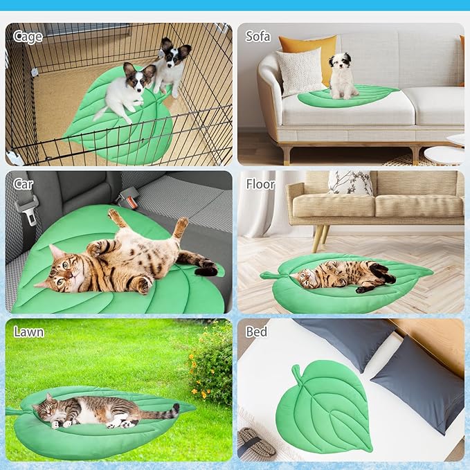 KOOLTAIL Upgrade Cat Self Cooling Mat for Summer, Reversible Thicken Pet Sleeping Blanket Pad Kennel Reusable Washable Waterproof Breathable Seat, Easy Carry Mats for Crate Car Playpen Puppy