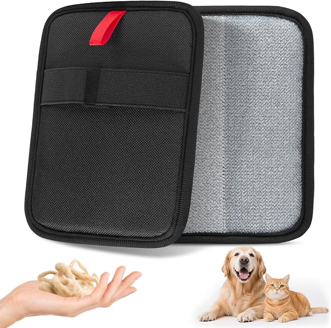 Pet Hair Remover, Electrostatic Pet Hair Removal Gloves, Reusable Cat & Dog Hair Remover for Couch, Furniture, Carpet, Curtain, Upgraded Animal Fur Removal Tool, Cat Grooming Gloves-2 PCS