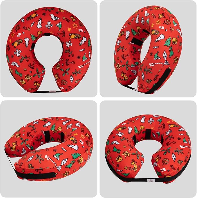 CuteBone Inflatable Dog Neck Donut with Removable Soft Fleece Covers for Small/Medium/Large Dogs and Cats After Surgery GWB07XL