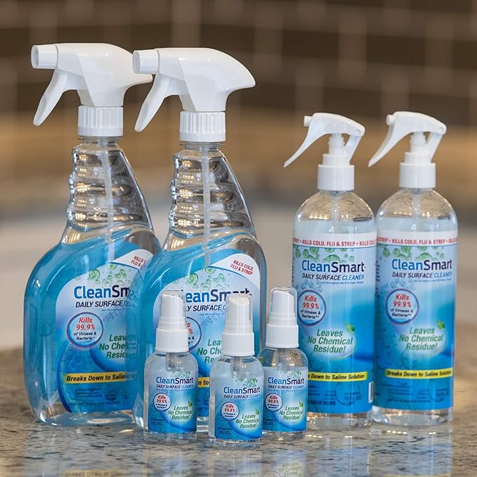 CleanSmart Daily Surface Cleaner and Pet-Safe Disinfectant, Kills 99.9% of Viruses, Bacteria, 23 ounce Bottle (Pack of 2)