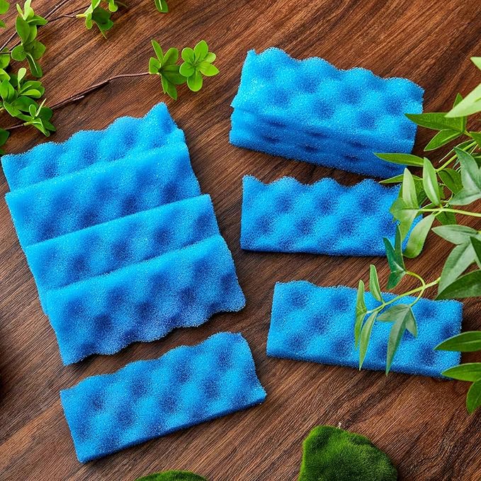 Maxcheck 10 Pack Compatible with 206/207 Blue Bio Sponge Value, Replacement Filter Media Sponge Pads for Aquarium