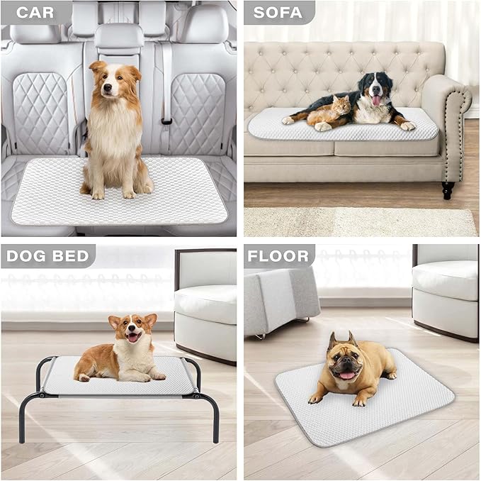 MICROCOSMOS Pet Cooling Mat & Sleeping Pad- Breathable Bubble Surface, EZ Clean. Keep Cooling for Pets, Kids and Adults in Summer.(GreyWhite, 59" x 40")