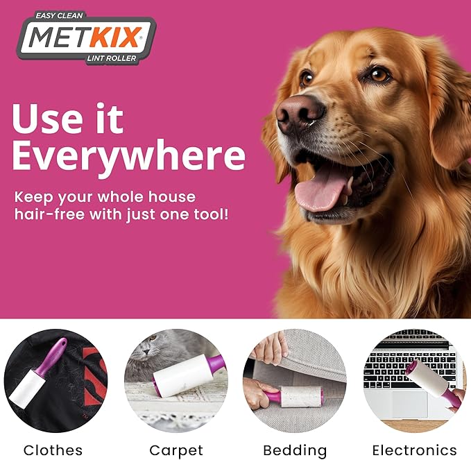 Lint Rollers for Pet Hair Extra Sticky, Special Cover Design Black Dog, Pet Hair Remover, 100 Sheets