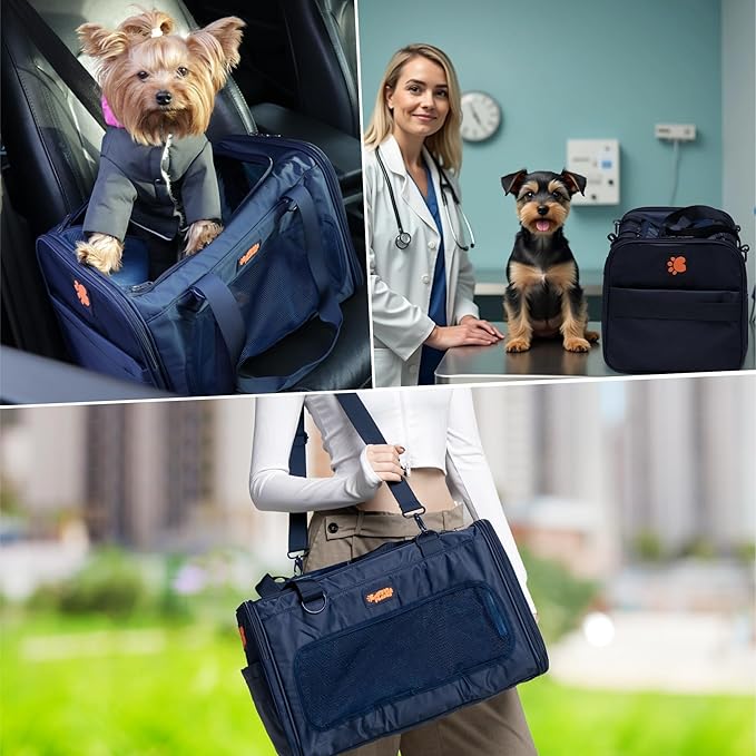 Dog Sling Carrier for Small Dogs – Pet Shoulder Bag with Safety Strap, Breathable Dog Pouch Carrier for Puppies and Cats – Soft Hands-Free Dog Carrier for Travel, Hiking, Shopping