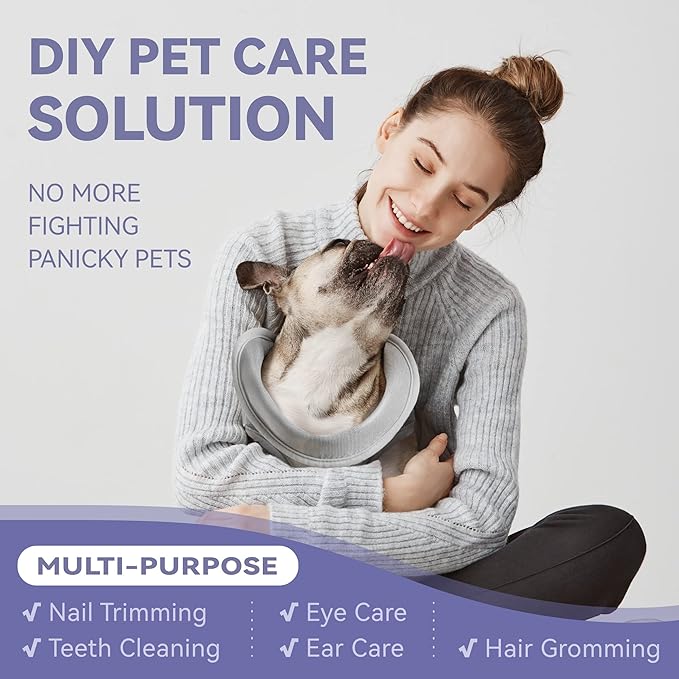 Dog Grooming Hammock Harness for Dogs & Cats with Pet Nail Clipper Trimmer - Cat Hanger Sling for Trimming Clipping Nails- Dog Hammock Restraint Bag for Small Medium Large pet （ Grey XL ）