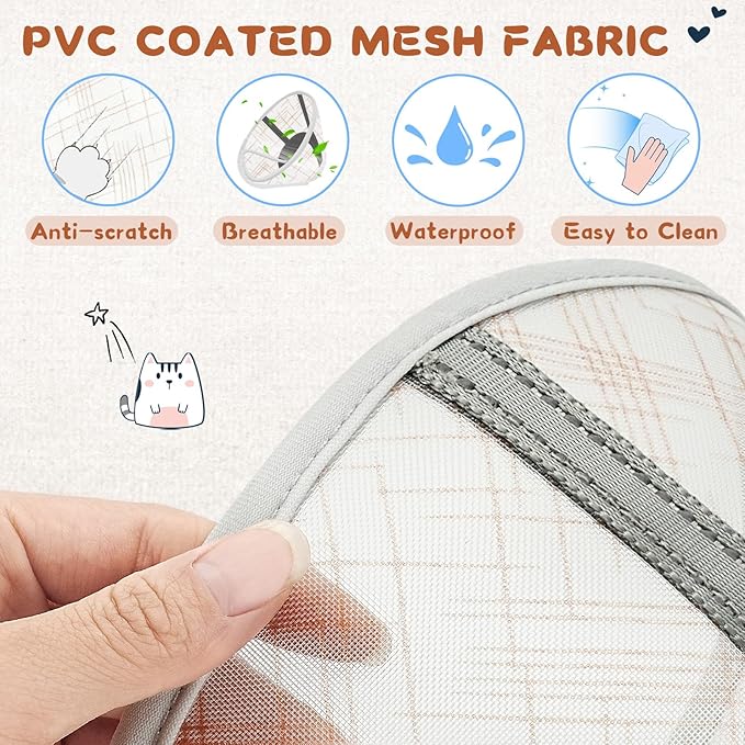 Supet Soft Air Mesh Cat Recovery Cone - Adjustable, Breathable Neck Cone Alternative for Small Kittens, Lightweight, Anti-Scratch