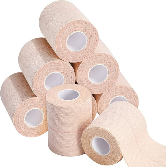 Tondiamo 8 Rolls Elastic Adhesive Bandage Tape Medical Bandage Wrap Athletic Sports Tape Flexible Stretch Skin Bandages Strips for Ankle, Knee, Wrist Sprains Animal Pets(3 Inch X 5 Yard)