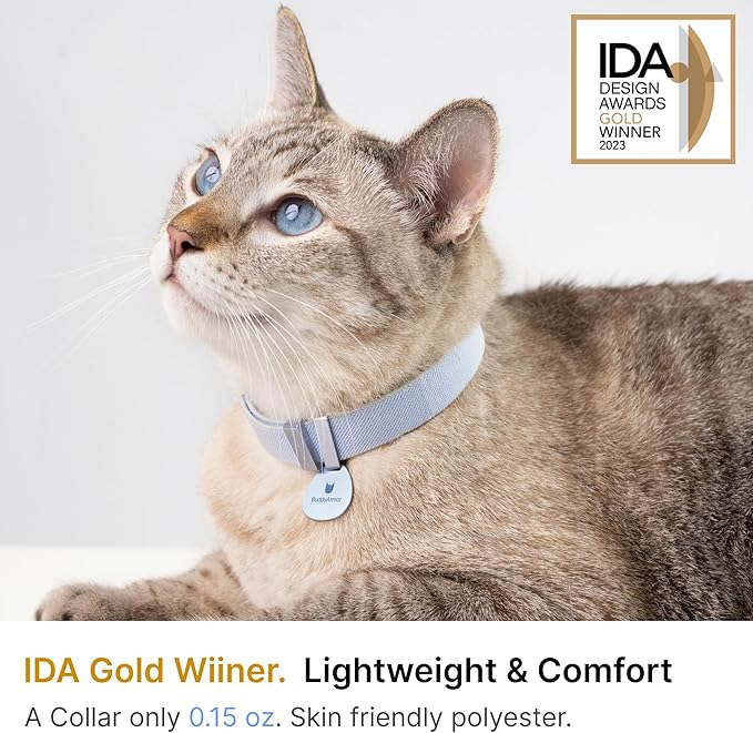 Safety Cat Collar Pro, Lightweight Elastic Release Non Breakaway Cat Collar Adjustable with Snap Fastener for Kitten All Small Large Cats, US IDA Gold Award (Monet Purple, M 7.9-15.7")