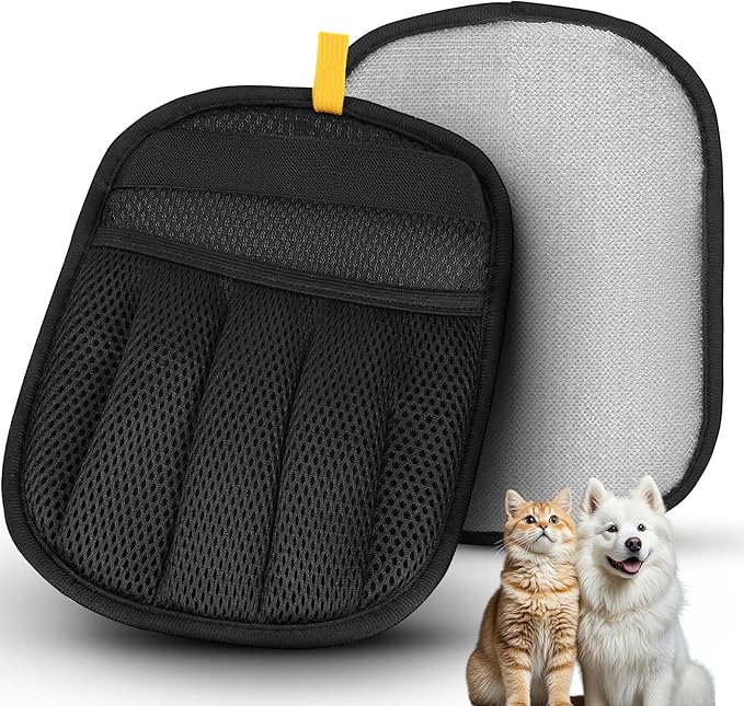 Pet Hair Remover, 2025 Upgrated Five-Finger Electrostatic Pet Hair Removal Gloves, Cat & Dog Hair Remover for Couch, Furniture,Clothing, Animal Fur Removal Tool, Cat Grooming Gloves-2PCS