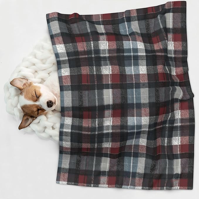Waterproof Dog Blanket Soft Pet Blanket for Puppy Cat, Fleece Cat Throw Blankets for Furniture Bed Couch Sofa Reversible - Tartan Plaid 6