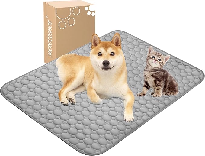 MICROCOSMOS Summer Cooling Mat & Sleeping Pad- Water Absorption Top, Easy Carry, EZ Clean, Materials Safe. Keep Cooling for Pets, Kids and Adults.(Dark Grey, 40" x 28")