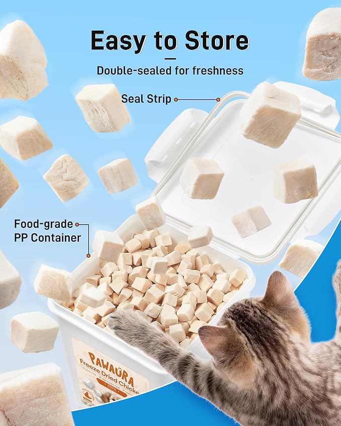 Freeze Dried Chicken Cats & Dogs Treats, 1.1lb(17.63 OZ), Single Ingredient, High Protein, No Additives, Grain Free, Training & Nutrition Supplements, Sealed Box