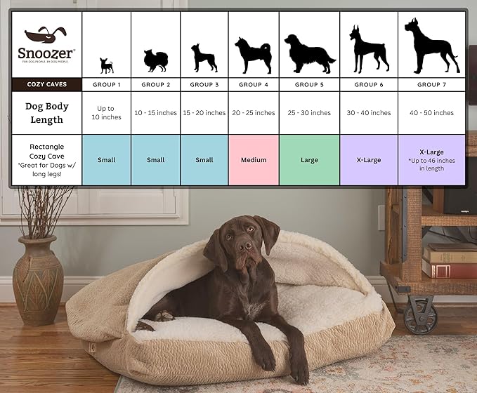 Snoozer Pet Products Luxury Rectangle Cozy Cave, Wag Collection, Small, Starpatch Red Diamond