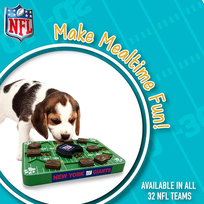 Pets First NFL New York Giants Puzzle Toy - Interactive Dog Treat Puzzle