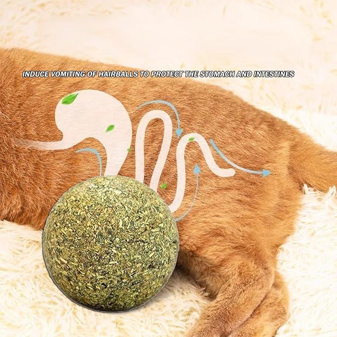 happylain 2 inches Diameter Catnip Ball - Catnip Balls for Cats, Interactive Cat Toy for Indoor Cats, Cat Nip Licking Balls