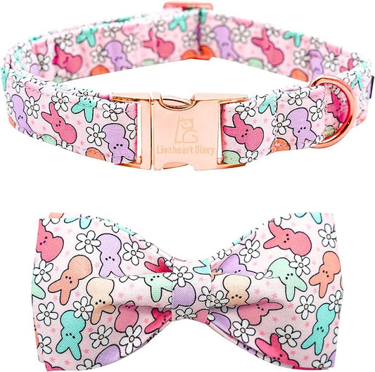 Lionheart Glory X-Small Dog & Rabbit Collar with Bowtie - Easter & Spring Colorful Collar