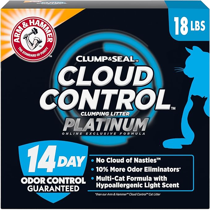 Arm & Hammer Cloud Control Platinum Clumping Cat Litter Odor Control, 18 lbs.
