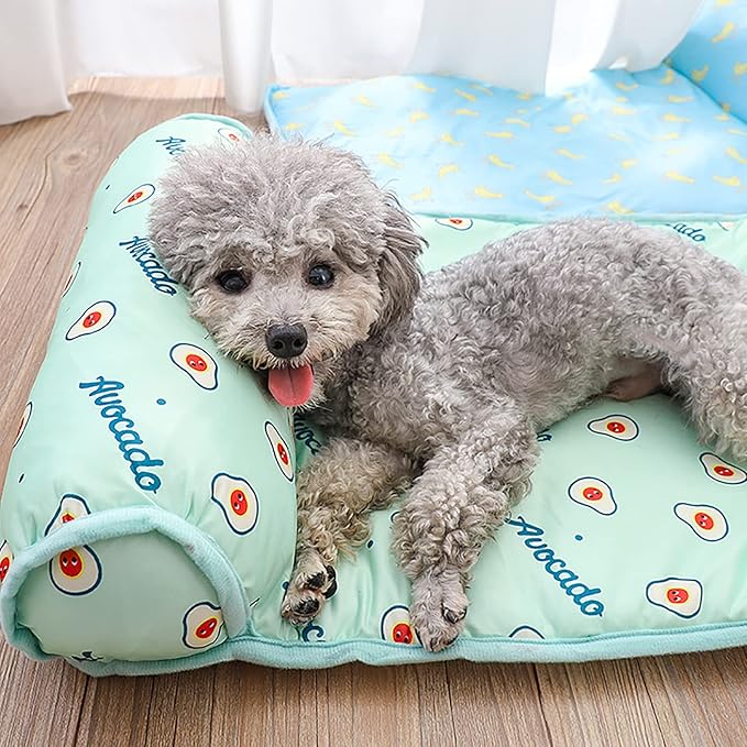 PUMYPOREITY Cooling Dog Mat, Self-Cooling Pad for Dogs & Cats, Blue, Medium, 15.7 x 23.6 x 1.9 inches