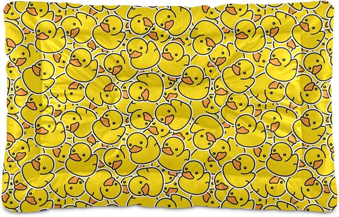 Pet Bed Yellow Duck Cartoon Dog Bed Mat Absorbing Non Slip Pad Pet Sleeping Mat for Small, Medium, and Large Dogs Puppy Cat 36 in x 24 in