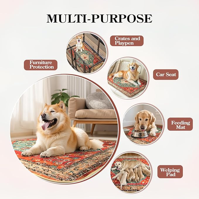 HAOCOO Washable Pee Pads for Dogs, Super Absorbent Reusable Puppy Training Pads, (2 Pack) 2Ft x 2Ft Red Waterproof Leak-Proof and Non-Slip Whelping Pads Potty Pads for Pet Housebreaking