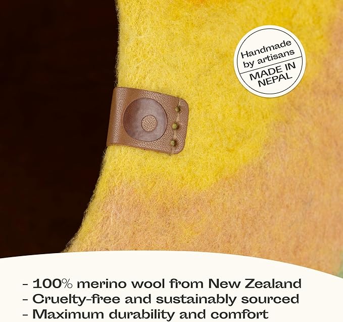 MEOWFIA Cat Cave – Premium Felt Cat Bed for Indoor Cats, Handmade 100% Merino Wool (Medium, Tucson Sunset)