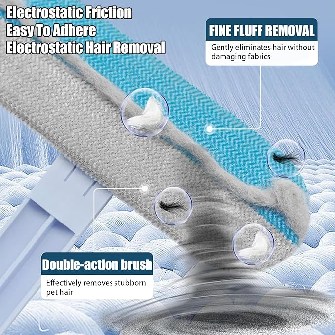 Cat Hair Remover 4-in-1 Multi-Functional Pet Hair Remover Brush,17.7Inch, Reusable Washable Lint Cleaner for Dog and Cat Hair, Gentle on Furniture, Sofas, Pet Beds, Bedding, Carpets, Clothing