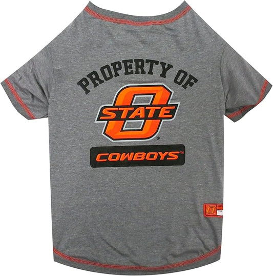 Pets First Collegiate OKLAHOMA STATE COWBOYS Dog T-Shirt, Medium. - Licensed Shirt for Pets Team Colored with Team Logos.- Premium Stretchable Materials for the Comfrot of your Dog & Cat.