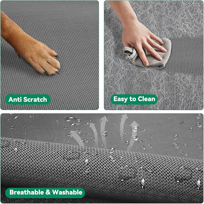 Elevated Dog Bed Raised Outdoor Dog Cot for Large Dogs, Installation Requires No Tools, Frame with Washable Cooling Breathable Mesh Anti-Slip Feet, Indoor Pet Bed, Grey, 43.3 Inches