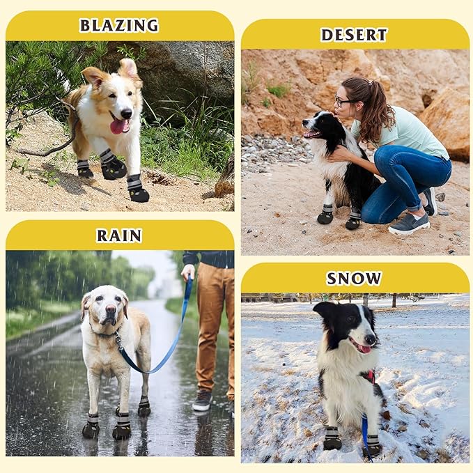 Dog Shoes for Large Medium Small Dog, Mesh Breathable Dog Shoes for Hot Pavement, Anti-Slip Dogs Boots Paw Protectors with Reflective for Outdoor Walking Indoor Hardfloors (Size 2)