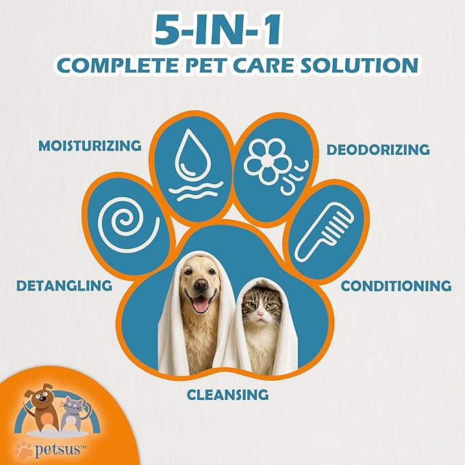 Hypoallergenic Dog & Cat Shampoo and Conditioner – All-Natural Itchy Skin Relief for Allergies | Puppy Safe | Soothing with Tea Tree Oil, Aloe Vera, and Oatmeal for Sensitive Skin