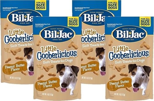 (4 Pack) Bil-Jac Little Gooberlicious Dog Treats, Peanut Butter, 4 Ounces Each