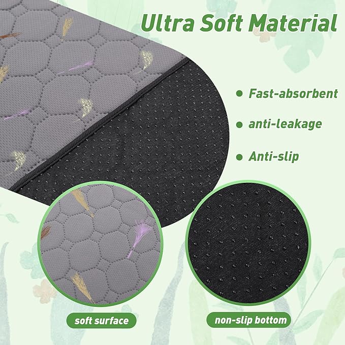 2Pcs Guinea Pig Cage Liners,Guinea Pig Fleece Cage Liners48''X72'' Super Absorbent Washable Pee Pads Reusable for Rabbit Hamster Chinchilla