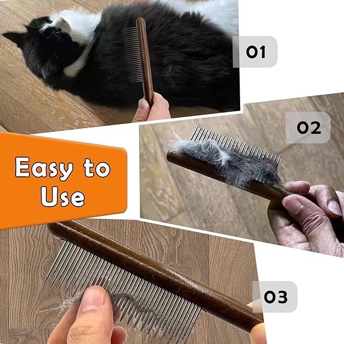 Wooden Dog Cat Flea Comb for Small Pets,Gift for Pet Owners