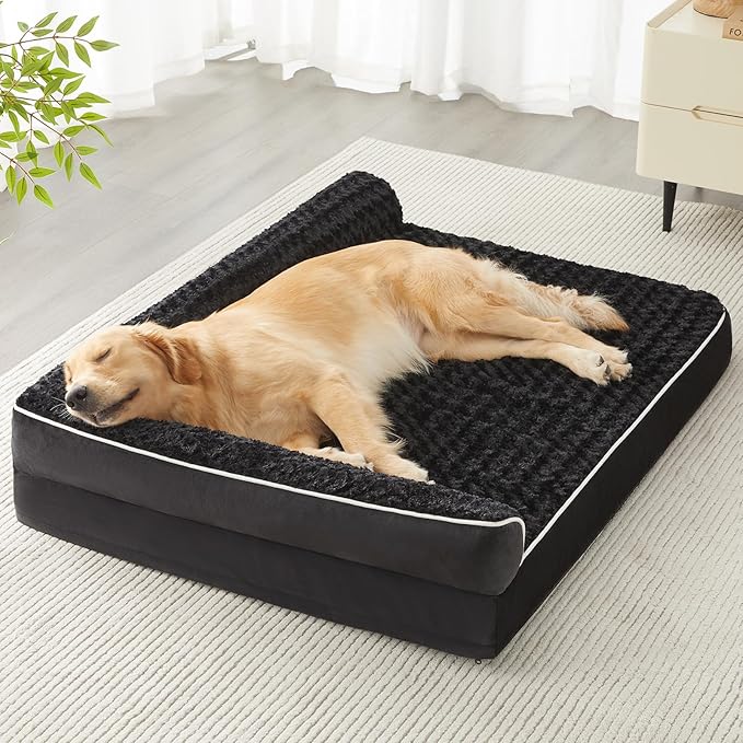 BFPETHOME Orthopedic Dog Beds for Large Dogs-Waterproof Sofa Dog Bed with Removable Washable Cover, Big Pet Bed with Waterproof Lining and Nonskid Bottom,Pet Bed for Large Dogs