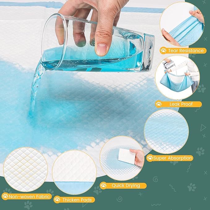 60 Count Extra Large Dog Pee Pads 28" x 34", Super Absorbent X-Large Puppy Pads Disposable Dogs Training Pads, Quick Drying Leak-Proof Dog Potty Pads for Doggies Puppies