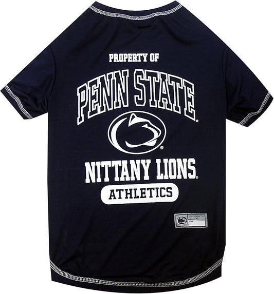 Pets First Collegiate PENN STATE NITTANY LIONS Dog T-Shirt, X-Small. - Licensed Shirt for Pets Team Colored with Team Logos.- Premium Stretchable Materials for the Comfrot of your Dog & Cat.
